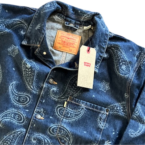 Levi’s X Snoop Dogg LOT 420 Paisley Denim Trucker Jacket Green Tab Unreleased - Picture 12 of 16